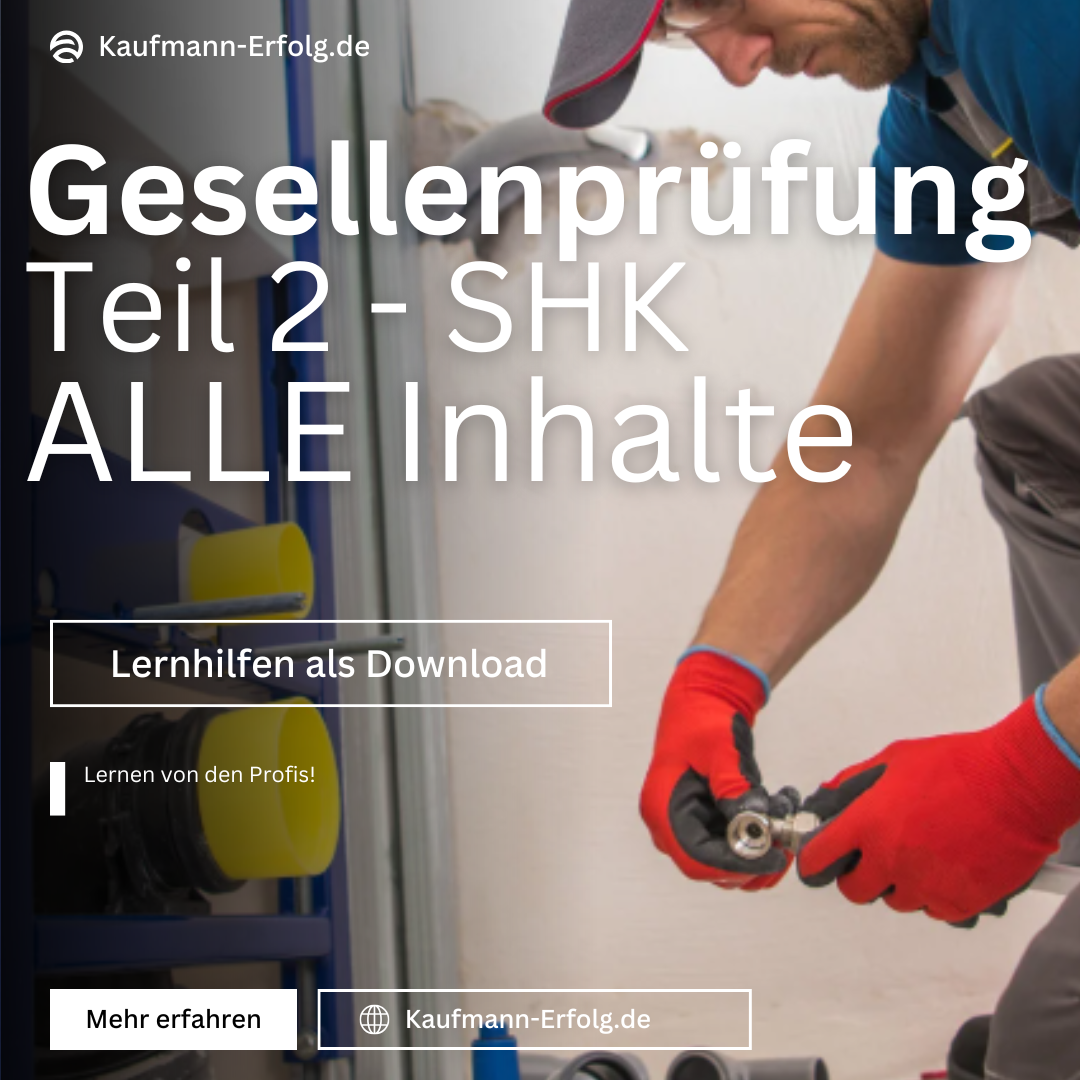 SHK Gesellenprüfung Teil 2 – Das Komplett-Lernpaket (100 Seiten PDF) inkl. Prüfungsfragen