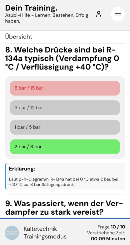 Kälte-Trainer App – Deine Lern-App für die Abschlussprüfung Kältetechnik